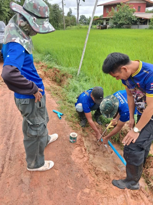 ตรวจสอบน้ำประปาไม่ไหลที่บ้านไทรงาม หมู่ 2 ซ่อมแซมท่อประปาชำรุดเพื่อให้พี่น้องประชาชนในพื้นที่ มีน้ำใช้อุปโภค บริโภค